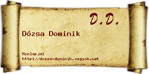 Dózsa Dominik névjegykártya